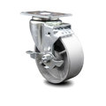 Service Caster 4 Inch Semi Steel Cast Iron Wheel Swivel Top Plate Caster with Brake SCC SCC-20S415-SSR-TLB-TP3